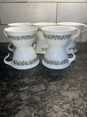 Set of 10 Vintage Corelle Crazy Daisy  coffee/tea cups.  In like new condition